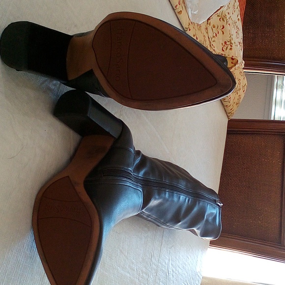Leather Blk Boots Sz 8 - Picture 5 of 8